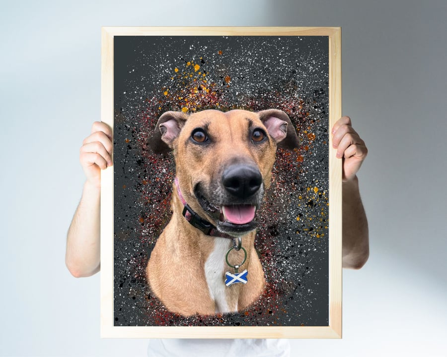 Custom Pet Portrait, Personalised Dog Illustration, Dog Cat Wall Art, Hand Drawn
