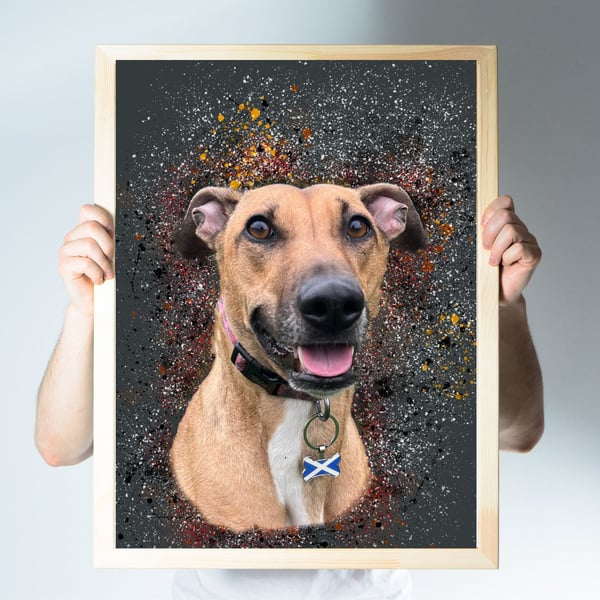 Custom Pet Portrait, Personalised Dog Illustration, Dog Cat Wall Art, Hand Drawn