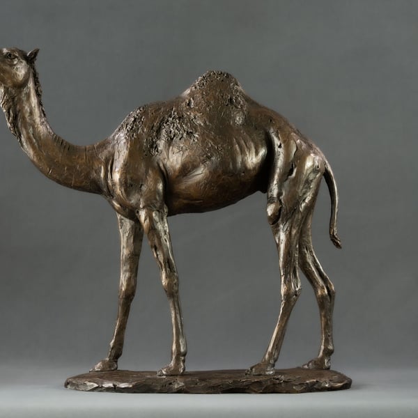 Camel Statue Bronze Resin Sculpture Dromedary Arabian Camel Sculpture