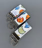 Colourful cat keychain. Hedgehog keyring. Hedgehog key fob. - Image 2