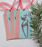 CHRISTMAS GIFT tags ( set of 3) .Winter . Deer. Retro .Kitsch.  - Image 2