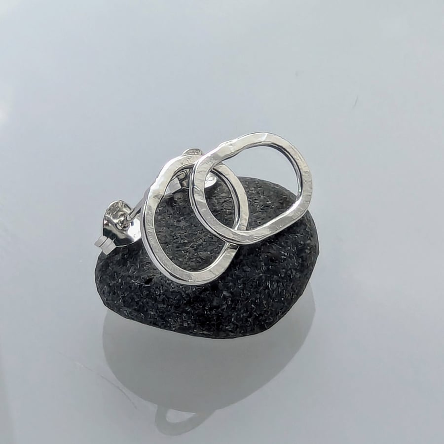 Recycled Sterling Silver Oval Earrings