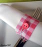 Set of Six Pink Gingham Napkin Rings - Image 5