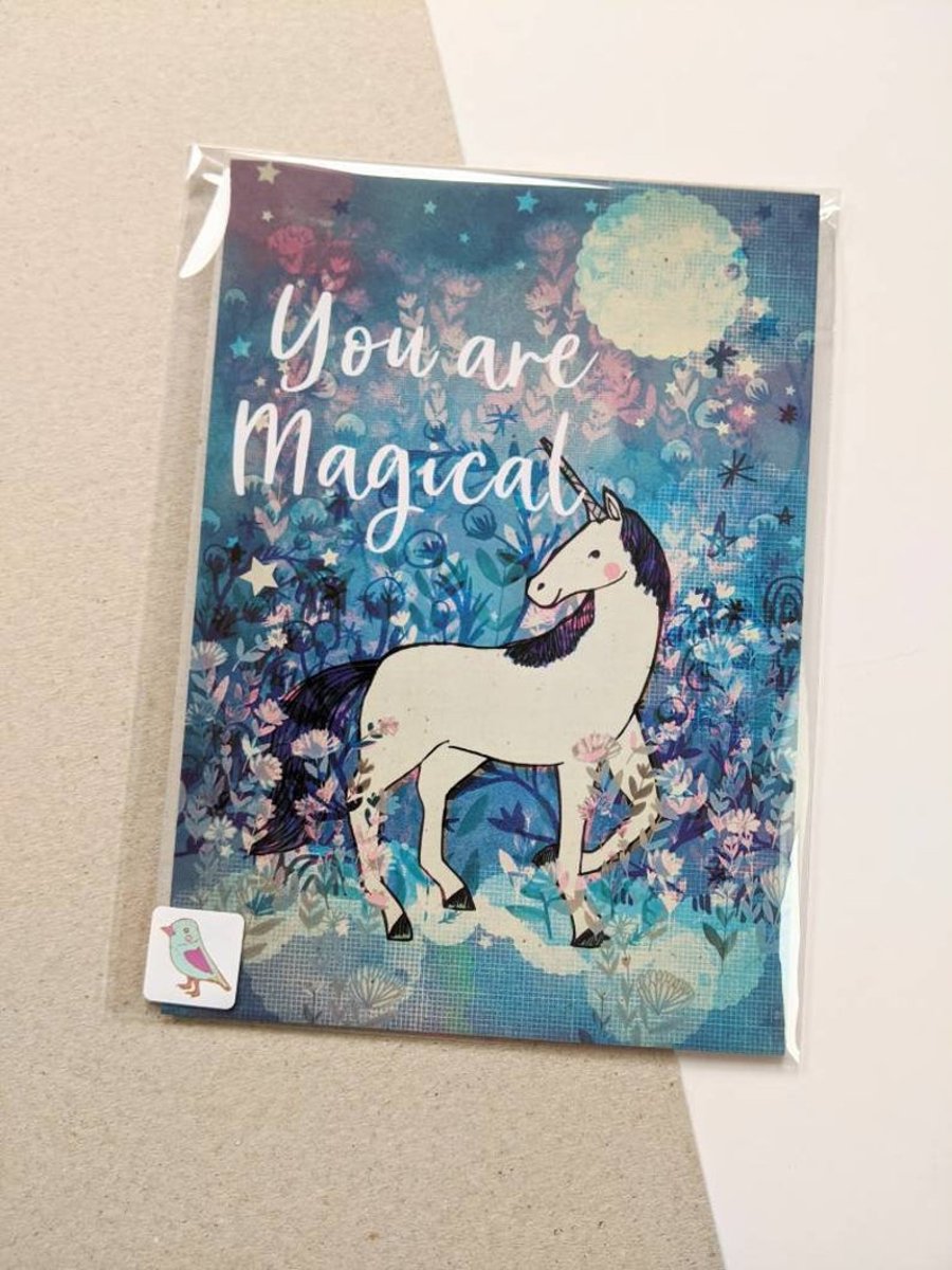 You Are Magical A5 Postcard - Small Art - Unicorn - Artwork - Stationery - Gift 