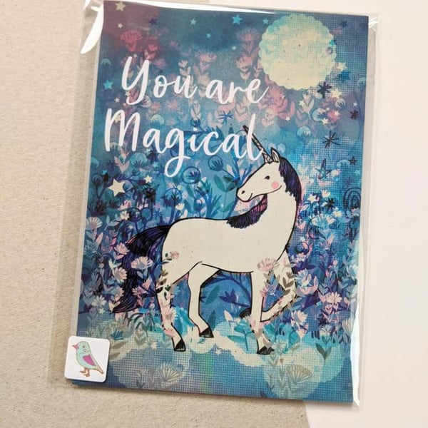 You Are Magical A5 Postcard - Small Art - Unicorn - Artwork - Stationery - Gift 
