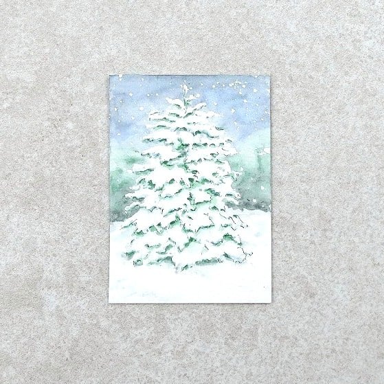 Original Watercolour ACEO Winter Tree