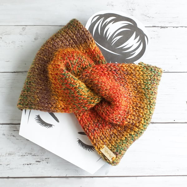 Autumn Knitted Headband, Soft and Warm Chunky Ear Warmers