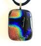 Large Rainbow Fused Dichroic Glass Pendant - Image 2