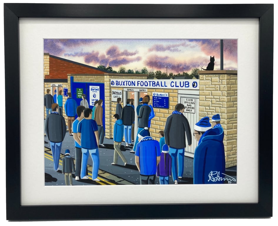Buxton. Framed & Unframed Fine Art Print, Football Club FC, Stadium Gift