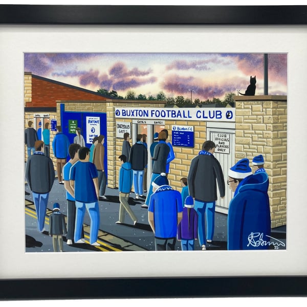 Buxton. Framed & Unframed Fine Art Print, Football Club FC, Stadium Gift