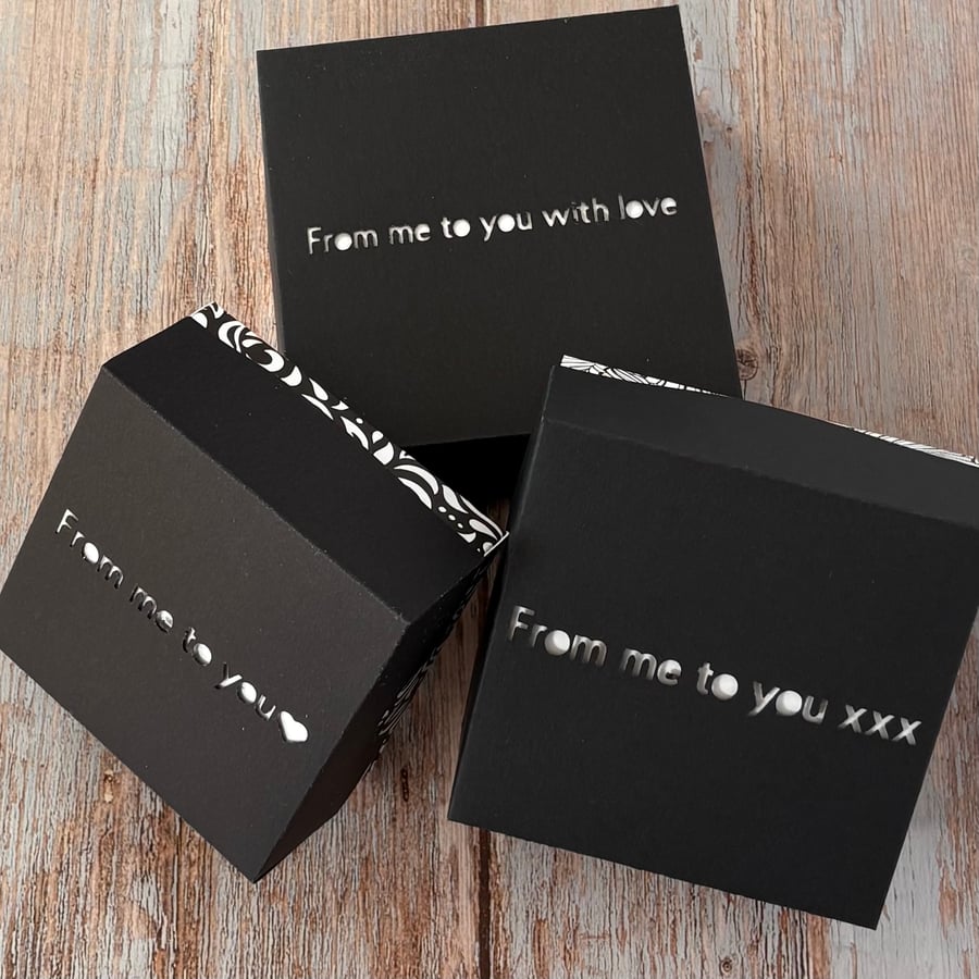 Handmade Card Gift Boxes - small, medium & large - "From me to you"