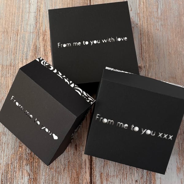 Handmade Card Gift Boxes - small, medium & large - "From me to you"