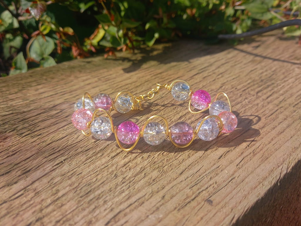 Pink Galaxy Wrap-Around Bracelet