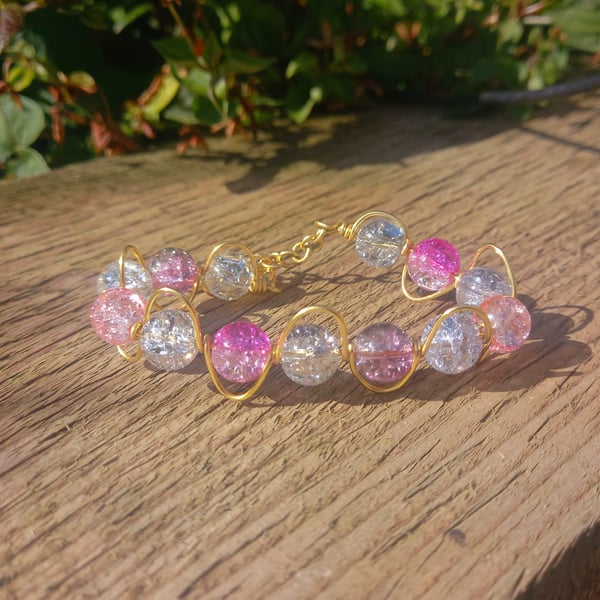 Pink Galaxy Wrap-Around Bracelet