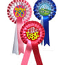 Birthday rosettes - 2 layers of ribbon -  for milestone and all other birthdays