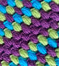 The Puff Stitch Infinity Scarf - Merino Wool - Lime Green, Purple & Turquoise - Image 4