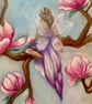 Magnolia Blossom Fairy Original A2 Pastel Drawing