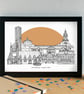 Gothenburg Skyline Travel Art Print - Image 3