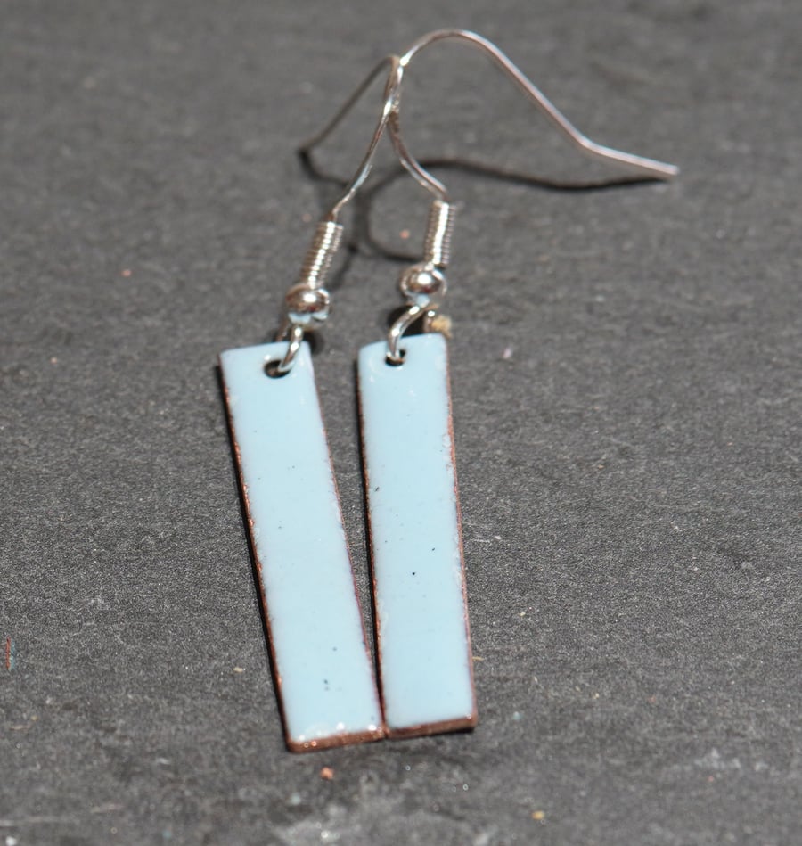 Rectangle drop enamel earrings