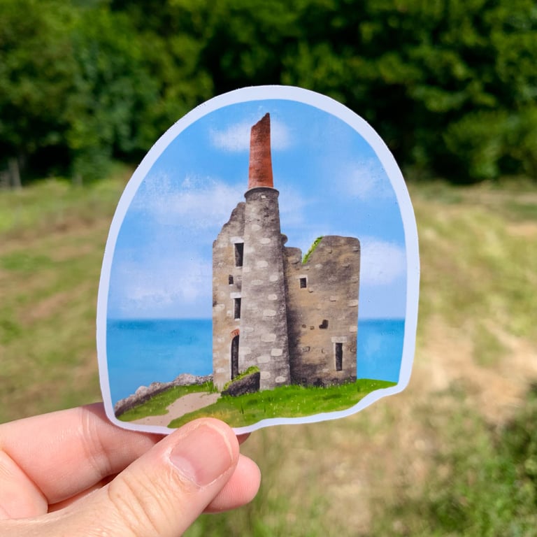 Cornish Tin Mine Sticker - Cornwall Gifts