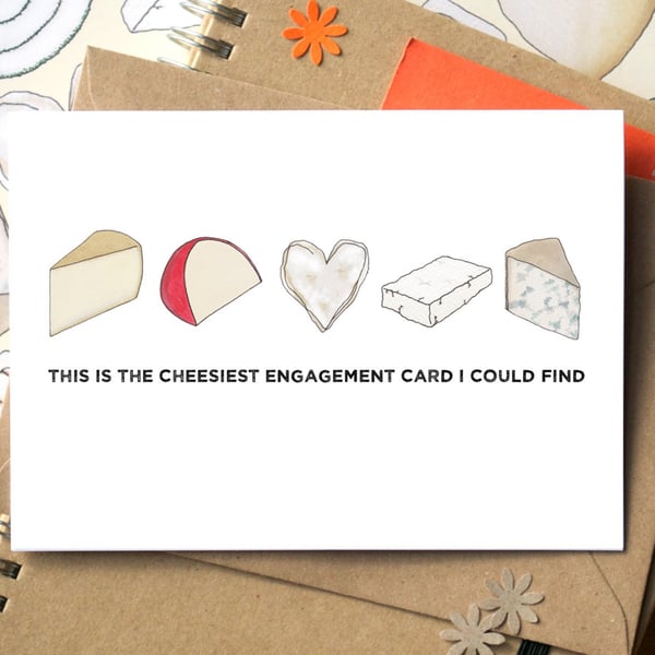 Funny Cheesy Engagement Card
