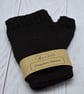 Hand Knitted Fingerless mittens - Dark Brown - Small