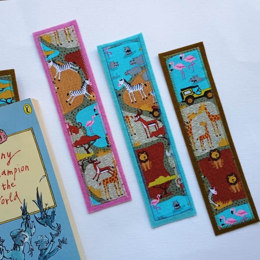 Safari themed Bookmark - Lions and zebras... and other wild animals
