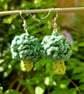 Broccoli earrings, Fun vegetable themed dangle earrings, Green earrings - Image 7