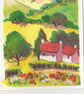 Aceo Original  Watercolour, Hillside Cottage, Size 3.5 x 2.5 inches, Mini Art - Image 2