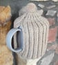 Tea Cosy for Le Creuset Medium Grand 1.3L Tea Pot, Hand Knitted, Oatmeal - Image 3