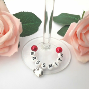 Personalised teacher gift, Personalised teacher wine glass charm