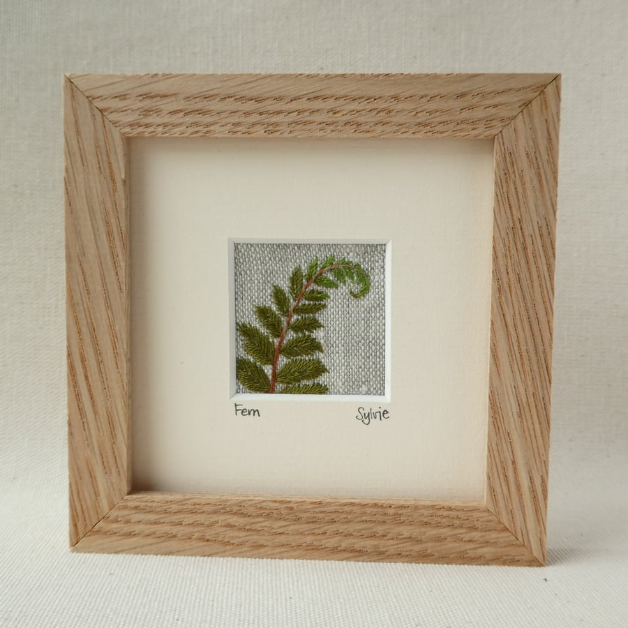 Fern - hand-stitched picture