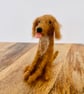 Needle felt wool Golden Spaniel dog. Collectible