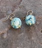 Resin and Shell Bead Earrings with 14k Gold Filled Ear Wires