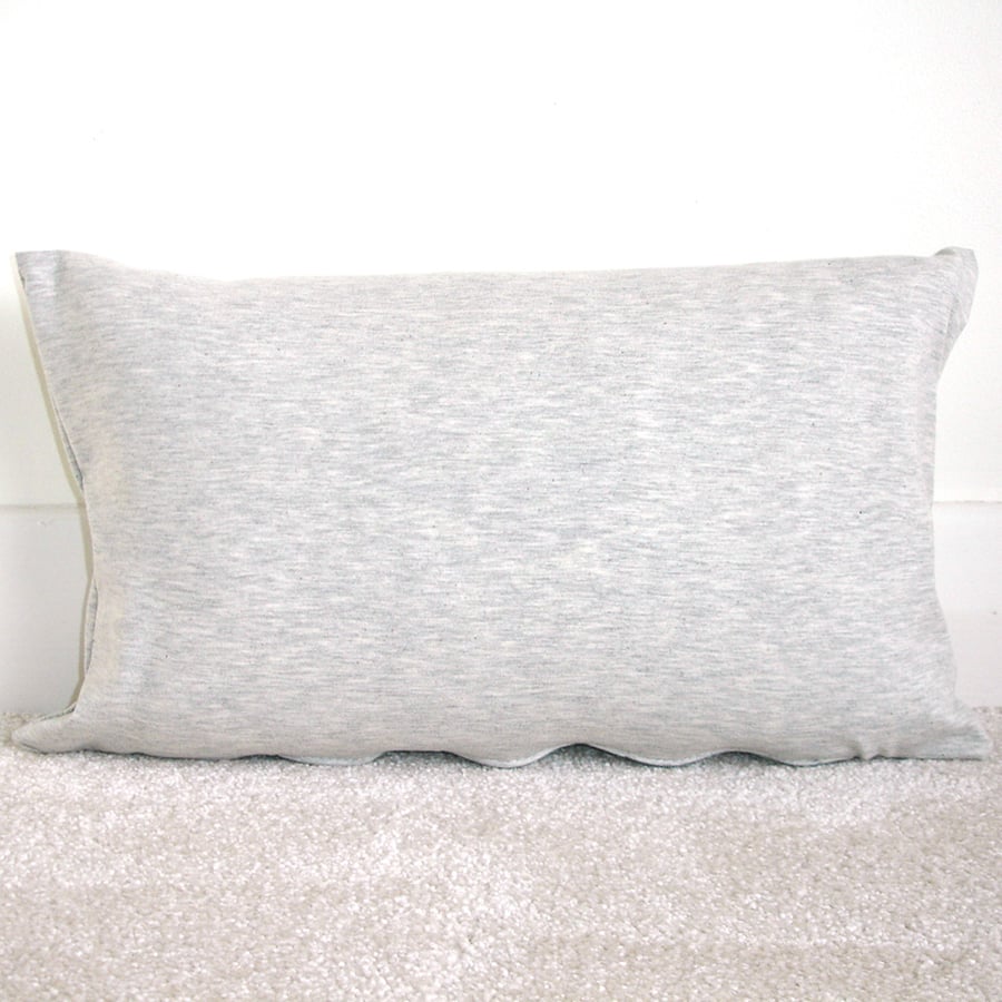 Tempur Travel Pillow Cover 16x10 Soft Jersey (T-Shirt Fabric) SMALL Silver Marl