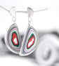 Kenworth fordite earrings - semi circular drops with posts - Image 1