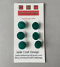 6 green floral buttons - 14mm - Image 2