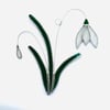Stained Glass Snowdrop Suncatcher - Handmade Hanging Decoration