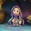 Tiny Magical Gnome 'Calista' with jewelled belt OOAK by Ann Galvin