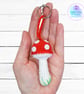 Crochet red toadstool, mushroom decoration, bag charm. Toadstool keyring. - Image 2