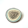 Hand Illustrated Duck Egg Blue Fossil Inspired Brooch