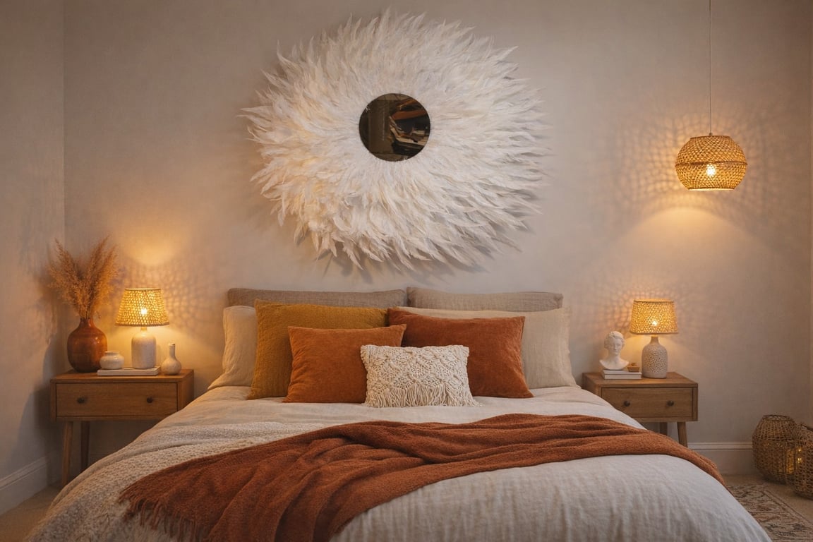 White Feather Mirror - Handmade - One Of A Kind - Juju - Designer