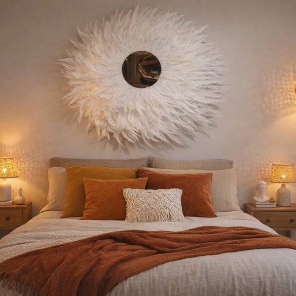 White Feather Mirror - Handmade - One Of A Kind - Juju - Designer