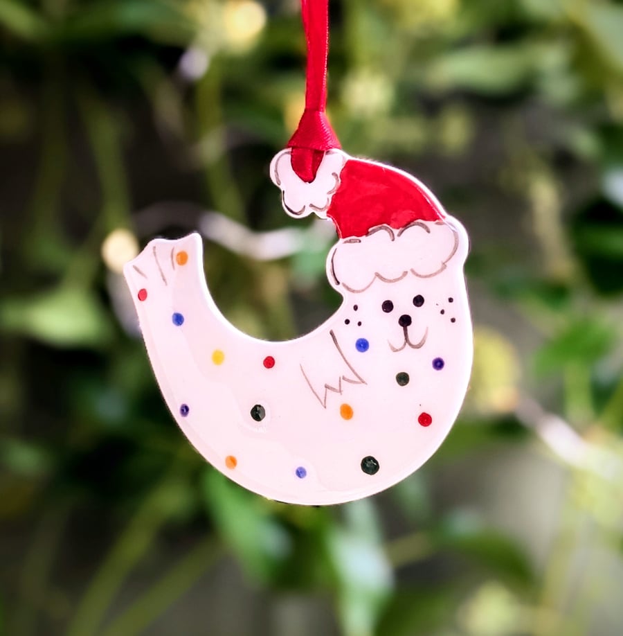 Christmas Tree Decoration Handmade Seal Porcelain Ceramic