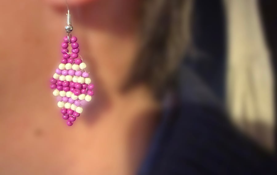 Small dangle beadwork earrings