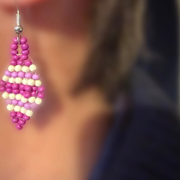 Small dangle beadwork earrings