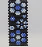 Rectangular Beaded Earrings with Blue Flowers - Image 5
