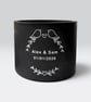 Personalised Black Plant Pot with White Text  - Image 4