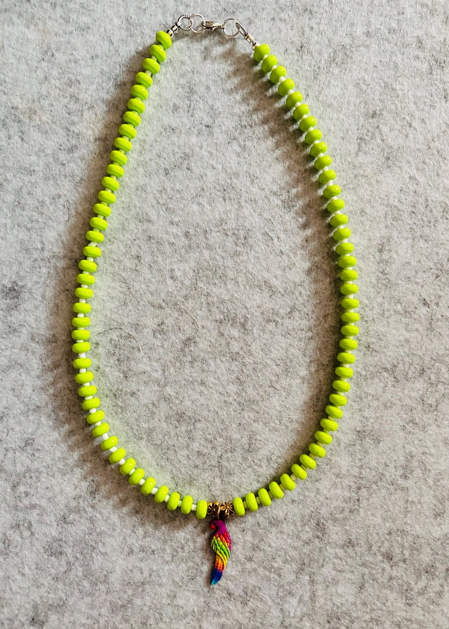 Green beaded neckalce