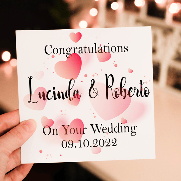Congratulations Wedding Card, Wedding Day, Custom Wedding Card